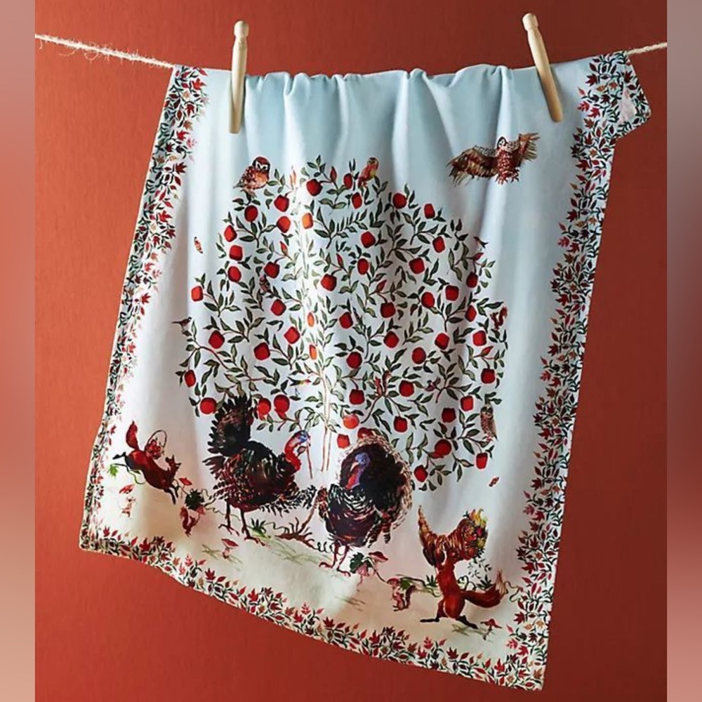 Anthropologie Turkey Trot Dish Towel - NWOT